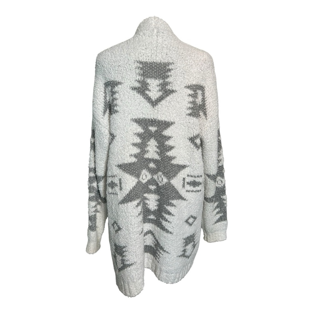 Pulse Boutique Blanket of Love Aztec Knit Cardigan - Size M, White/Gray - Picture 2 of 12